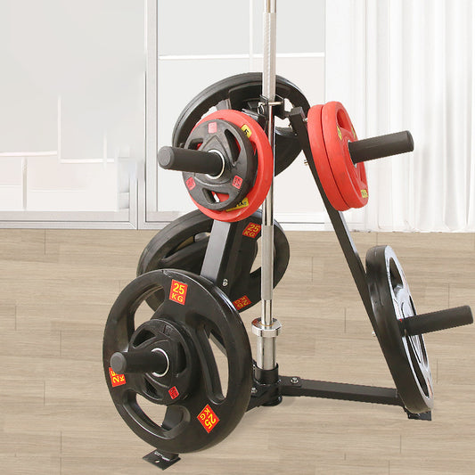 Vertical Weight & Dumbbell Rack – 300kg Capacity, Steel Build with 6 Clamps – Space-Saving Olympic Plate Organizer for Home Gym