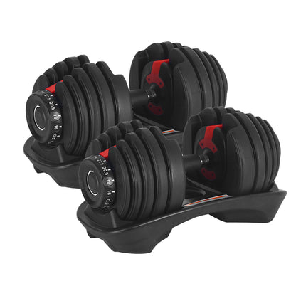 LiftSets 24kg Adjustable Dumbbell – 15 Settings (2.5–24kg) – Quick Dial, Non-Slip Handle & Space-Saving Home Gym Design