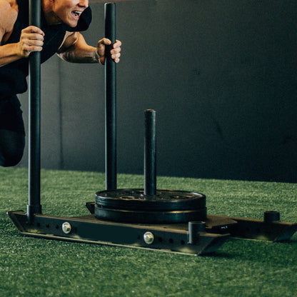 Heavy Duty Push & Pull Sled – Commercial Steel Power Sled for Strength, Speed & Agility Training – Optional Handles, Rope & Sled Mats – Compact Conditioning Equipment