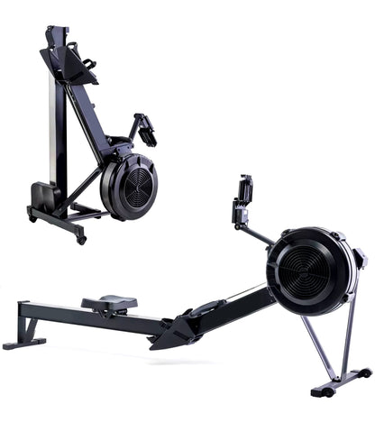 Rowing Machine for Home Use – 10-Level Adjustable Air Resistance Rower with Ergonomic Seat, Aluminum Slide Rail & LCD Display for Cardio & Full-Body Training