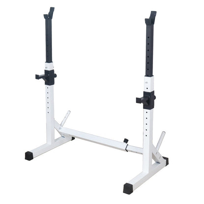 Adjustable Squat & Bench Press Rack – Heavy-Duty Steel with Spotters & Dip Bars – Multi-Function Home Gym Equipment