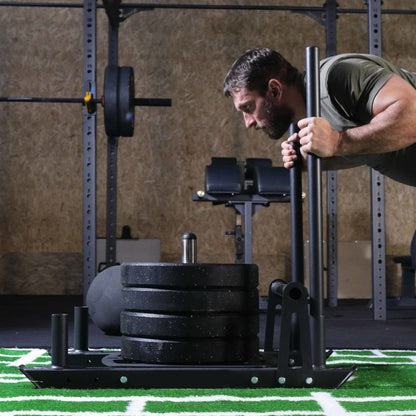 Heavy Duty Push & Pull Sled – Commercial Steel Power Sled for Strength, Speed & Agility Training – Optional Handles, Rope & Sled Mats – Compact Conditioning Equipment