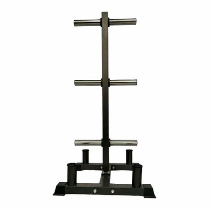 3-Tier Weight Tree & Bar Stand – Olympic Plate Rack with Barbell Holder – 200kg Capacity, Steel Frame, Scratch-Resistant Design