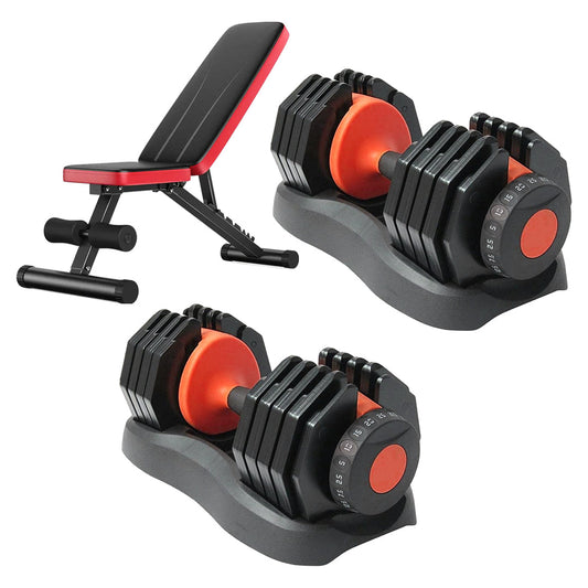 25kg Adjustable Dumbbell – 10-in-1 Weight Set with Safety Lock, Quick Dial & Non-Slip Handle for Home Gym Fitness Training