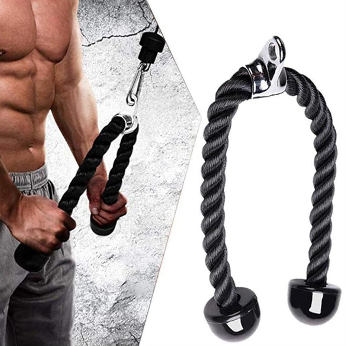 Cable Machine Attachments with Stirrup Handle, V-Bar, Lat Bar, Straight Bar, D-Row Bar, Curl Bar, Tricep Rope, Carabiner Clips & D-Handle for Home Gym Strength