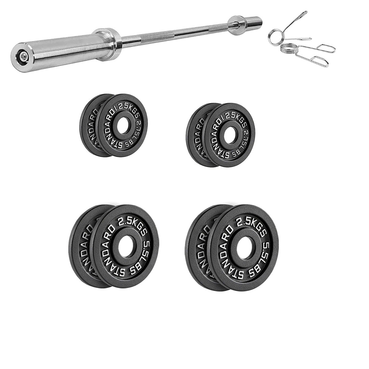 Olympic 2" Cast Iron Weight Plates – Black, 1.25kg to 25kg, Heavy Duty Barbell Discs for Strength Training, Weightlifting, Deadlifts, Home Gym & CrossFit