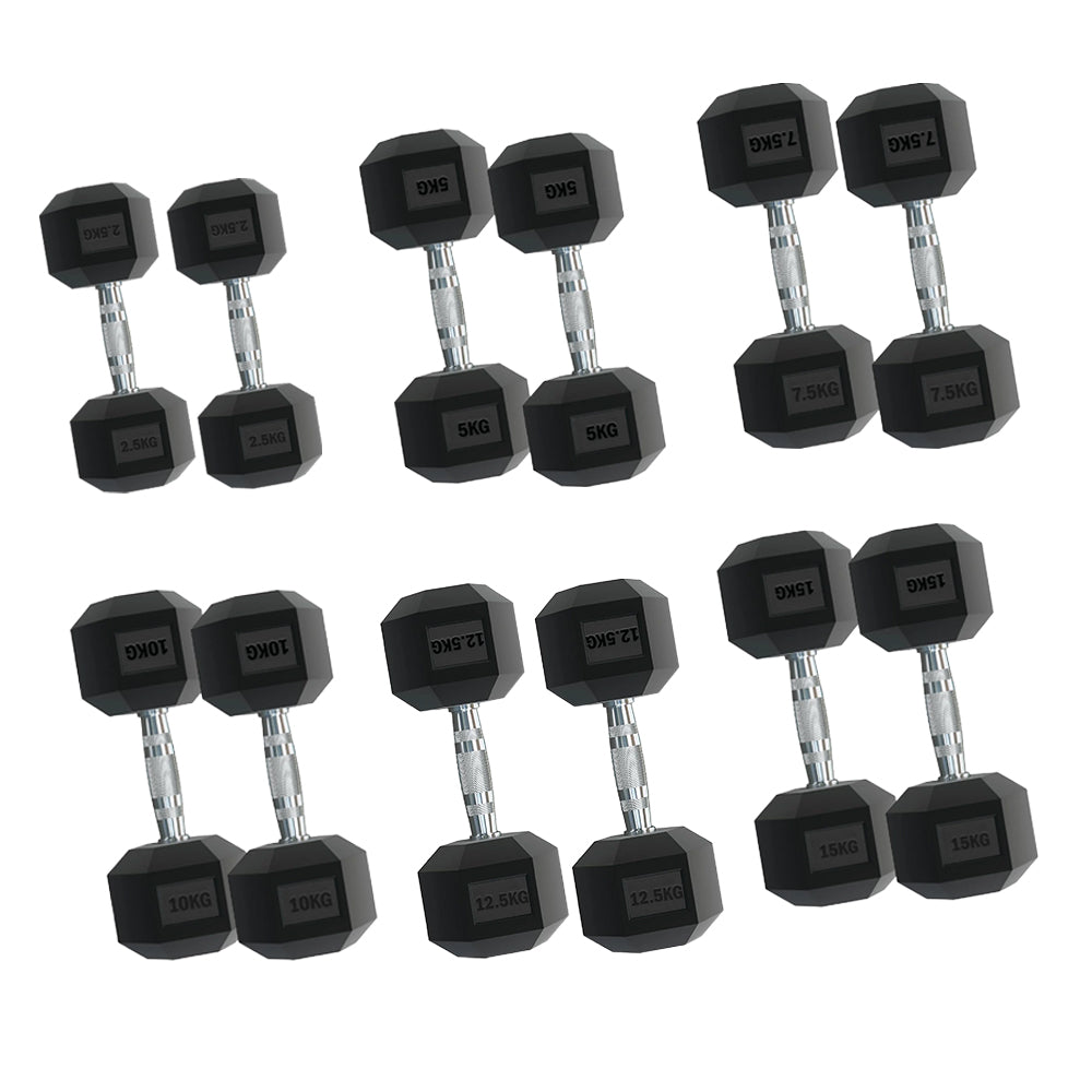 Hex Dumbbell Set with 6-Tier Rack