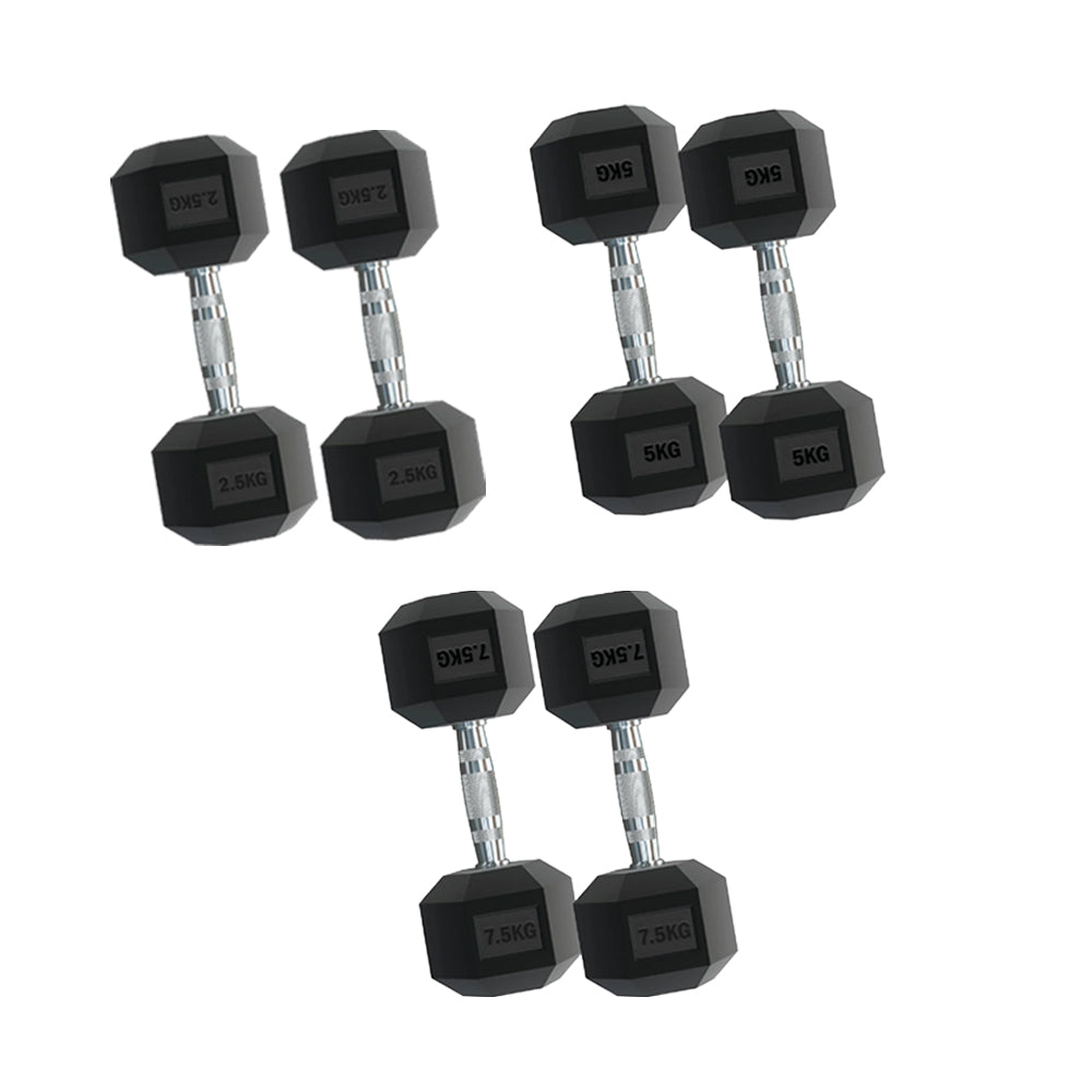 Hex Dumbbell Set with 3-Tier Rack