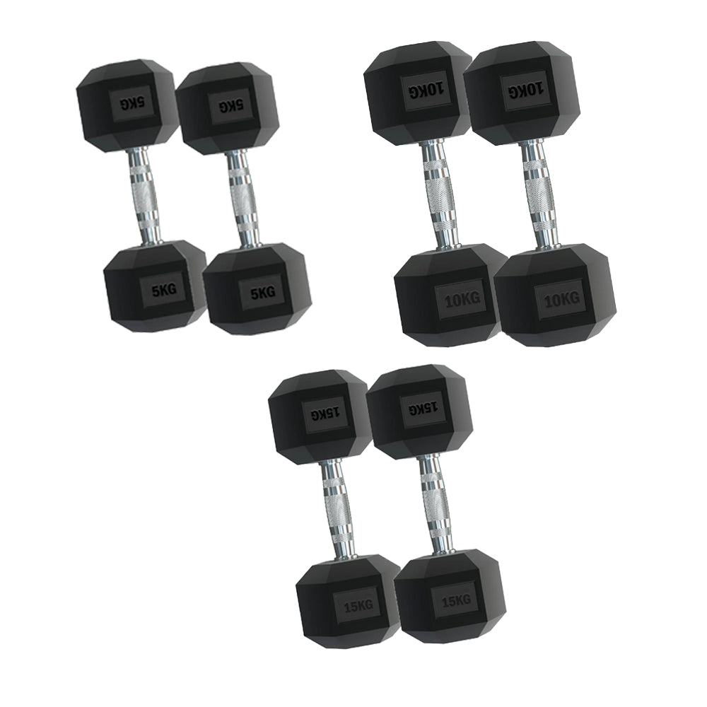 Hex Dumbbell Set with 3-Tier Rack