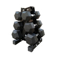 Hex Dumbbell Set with 3-Tier Rack