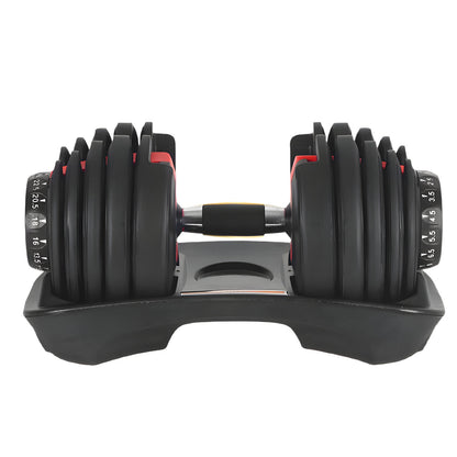 adjustable dumbbell on a white background