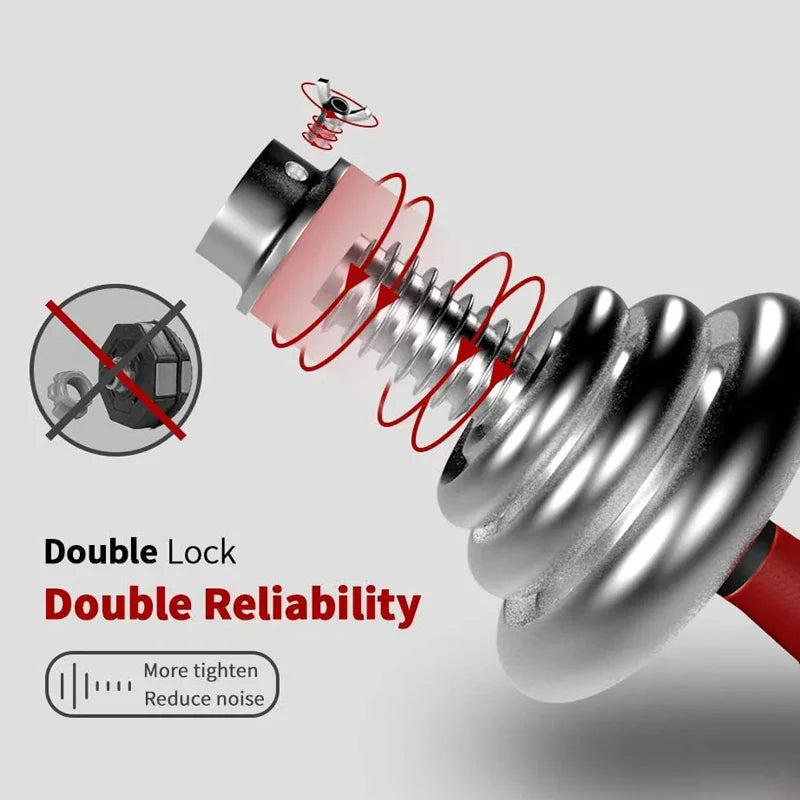 Mechanical component with 'Double Lock' and 'Double Reliability' text on a gray background