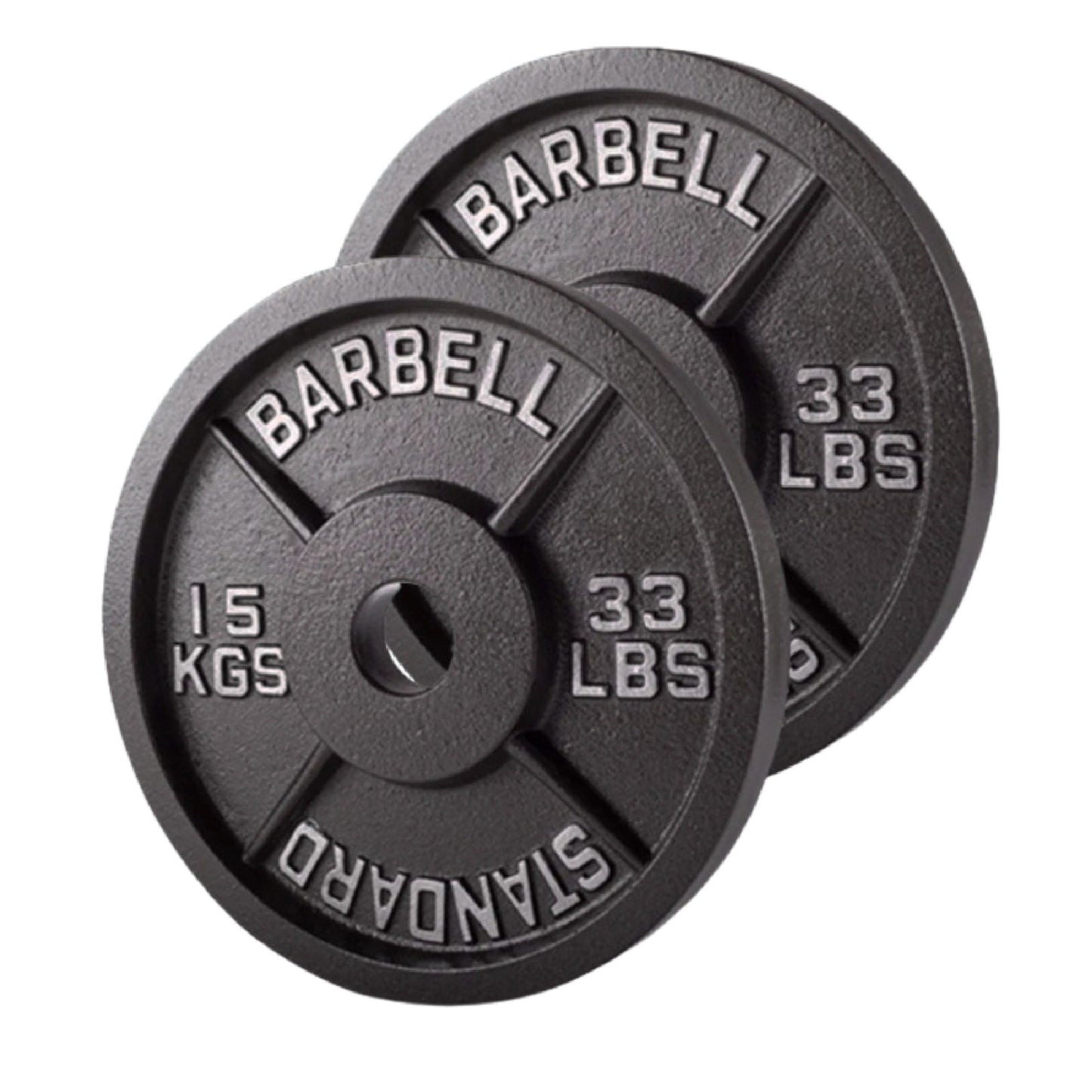 Olympic 2" Cast Iron Weight Plates – Black, 1.25kg to 25kg, Heavy Duty Barbell Discs for Strength Training, Weightlifting, Deadlifts, Home Gym & CrossFit