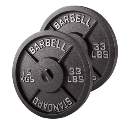 Olympic 2" Cast Iron Weight Plates – Black, 1.25kg to 25kg, Heavy Duty Barbell Discs for Strength Training, Weightlifting, Deadlifts, Home Gym & CrossFit