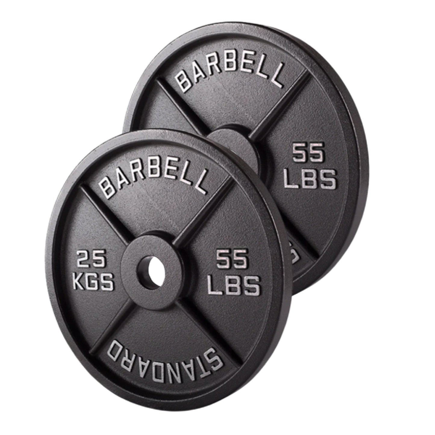 Olympic 2" Cast Iron Weight Plates – Black, 1.25kg to 25kg, Heavy Duty Barbell Discs for Strength Training, Weightlifting, Deadlifts, Home Gym & CrossFit