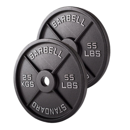 Olympic 2" Cast Iron Weight Plates – Black, 1.25kg to 25kg, Heavy Duty Barbell Discs for Strength Training, Weightlifting, Deadlifts, Home Gym & CrossFit