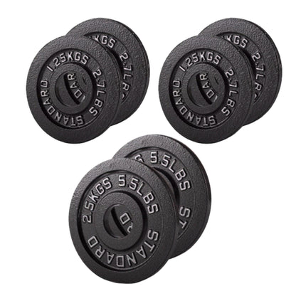 Olympic 2" Cast Iron Weight Plates – Black, 1.25kg to 25kg, Heavy Duty Barbell Discs for Strength Training, Weightlifting, Deadlifts, Home Gym & CrossFit