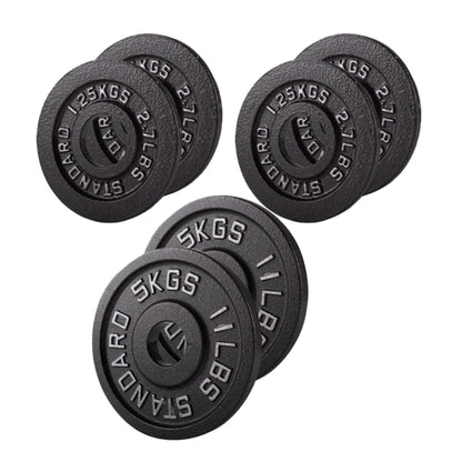 Olympic 2" Cast Iron Weight Plates – Black, 1.25kg to 25kg, Heavy Duty Barbell Discs for Strength Training, Weightlifting, Deadlifts, Home Gym & CrossFit