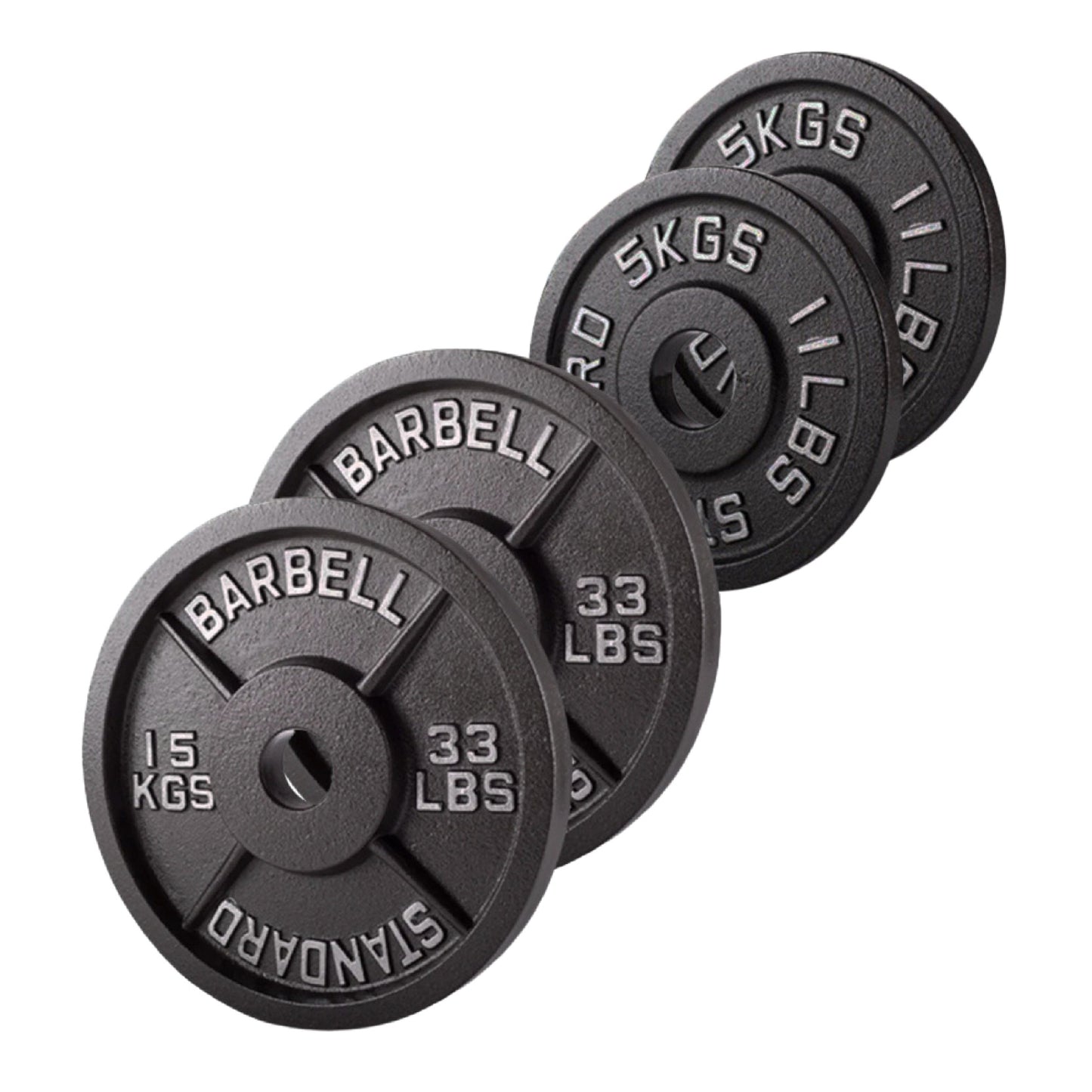 Olympic 2" Cast Iron Weight Plates – Black, 1.25kg to 25kg, Heavy Duty Barbell Discs for Strength Training, Weightlifting, Deadlifts, Home Gym & CrossFit