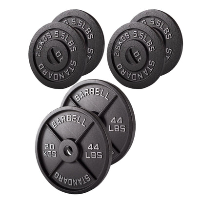 Olympic 2" Cast Iron Weight Plates – Black, 1.25kg to 25kg, Heavy Duty Barbell Discs for Strength Training, Weightlifting, Deadlifts, Home Gym & CrossFit