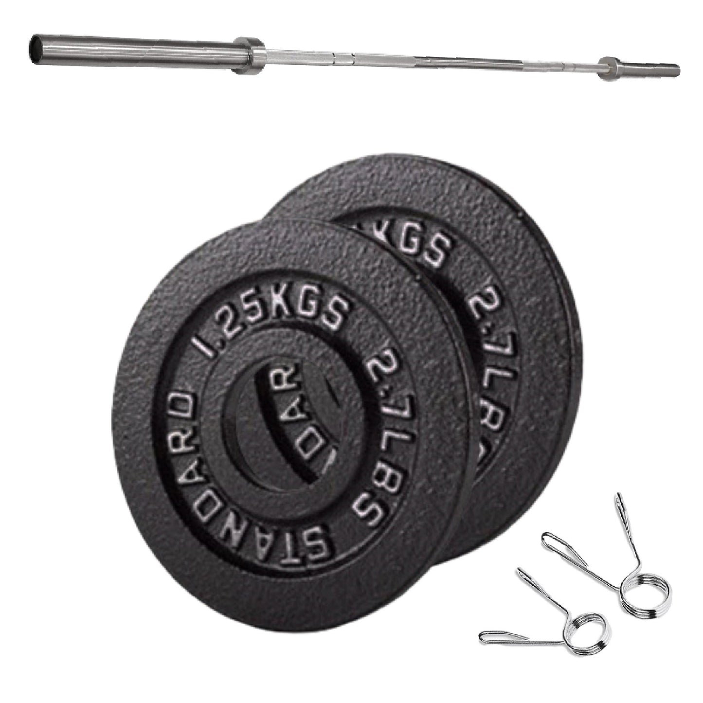 Olympic 2" Cast Iron Weight Plates – Black, 1.25kg to 25kg, Heavy Duty Barbell Discs for Strength Training, Weightlifting, Deadlifts, Home Gym & CrossFit