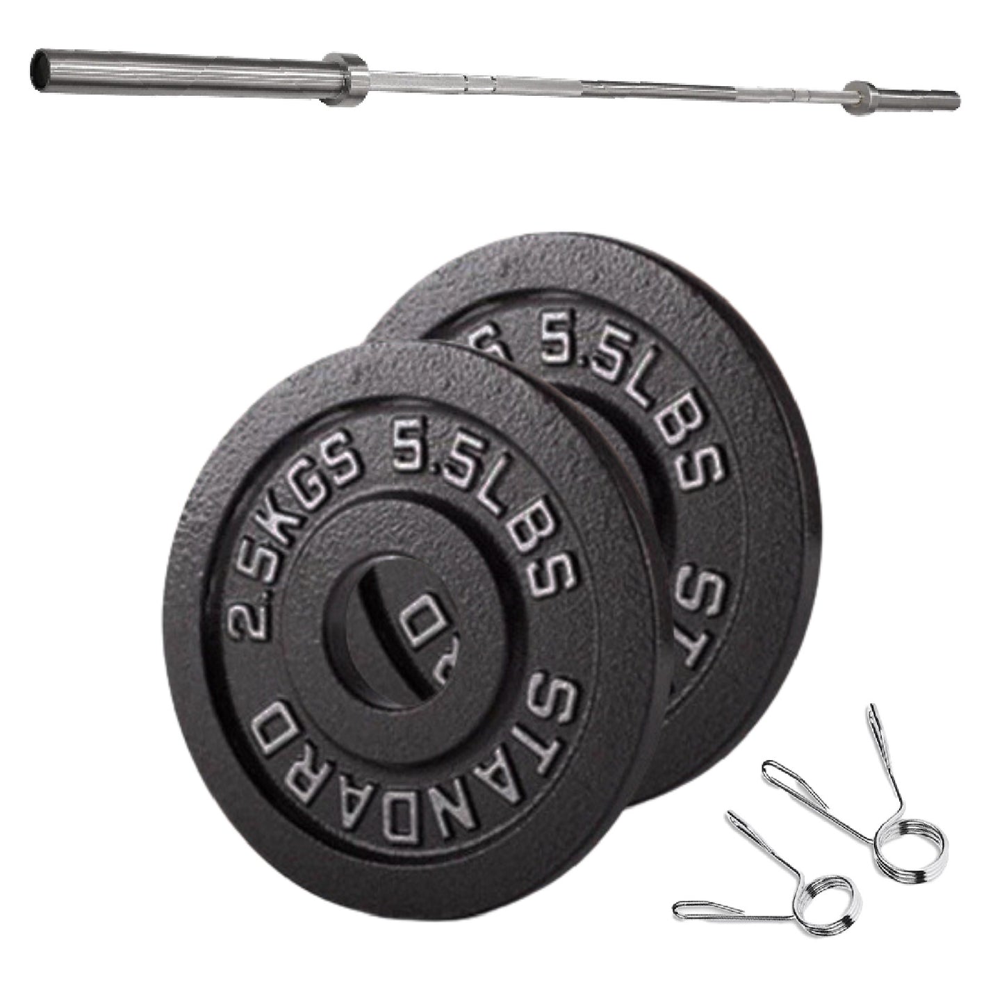 Olympic 2" Cast Iron Weight Plates – Black, 1.25kg to 25kg, Heavy Duty Barbell Discs for Strength Training, Weightlifting, Deadlifts, Home Gym & CrossFit