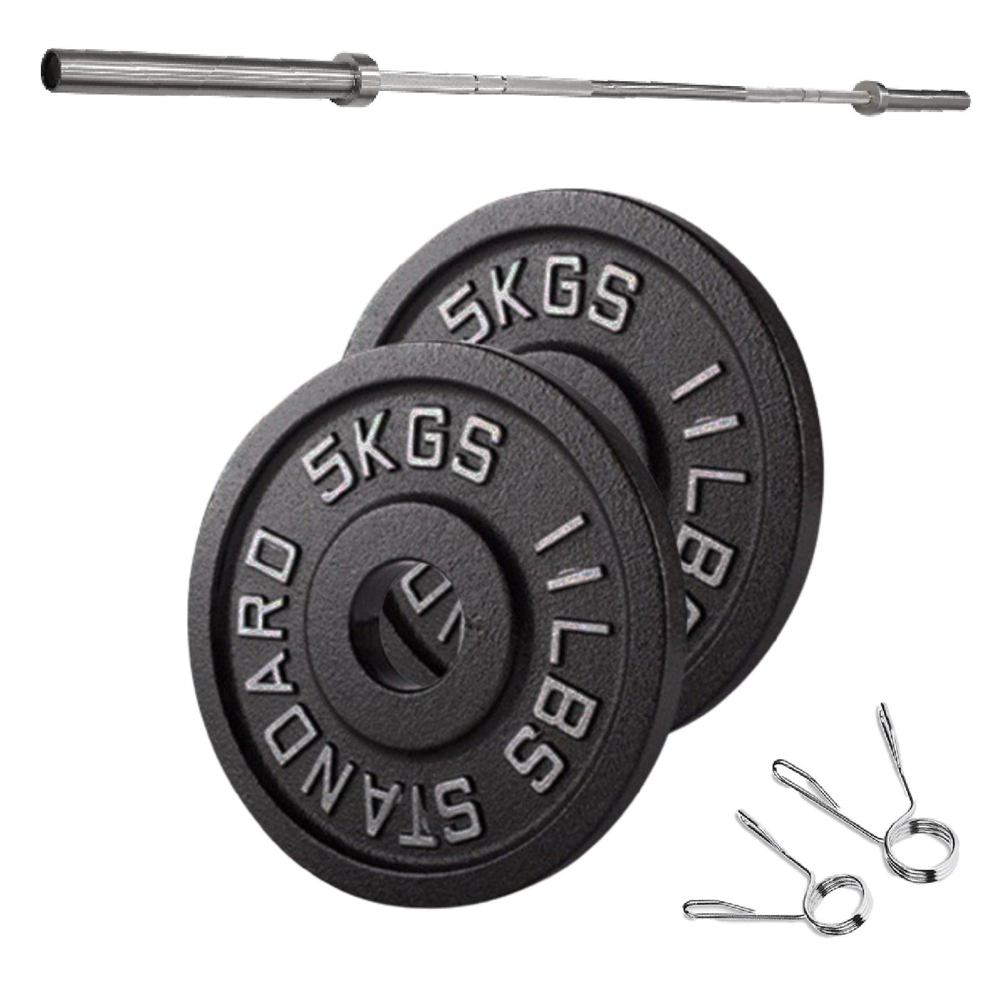 Olympic 2" Cast Iron Weight Plates – Black, 1.25kg to 25kg, Heavy Duty Barbell Discs for Strength Training, Weightlifting, Deadlifts, Home Gym & CrossFit