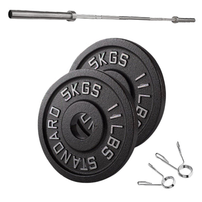 Olympic 2" Cast Iron Weight Plates – Black, 1.25kg to 25kg, Heavy Duty Barbell Discs for Strength Training, Weightlifting, Deadlifts, Home Gym & CrossFit