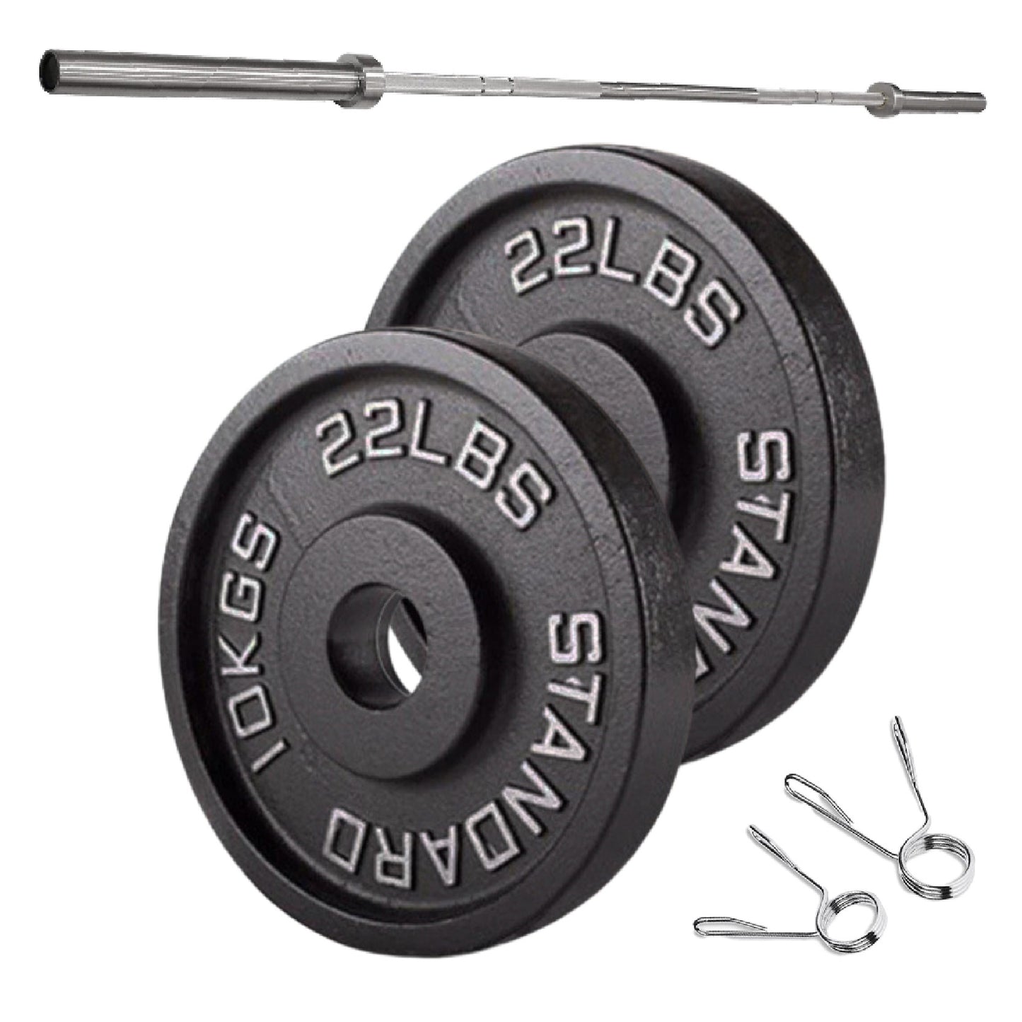 Olympic 2" Cast Iron Weight Plates – Black, 1.25kg to 25kg, Heavy Duty Barbell Discs for Strength Training, Weightlifting, Deadlifts, Home Gym & CrossFit
