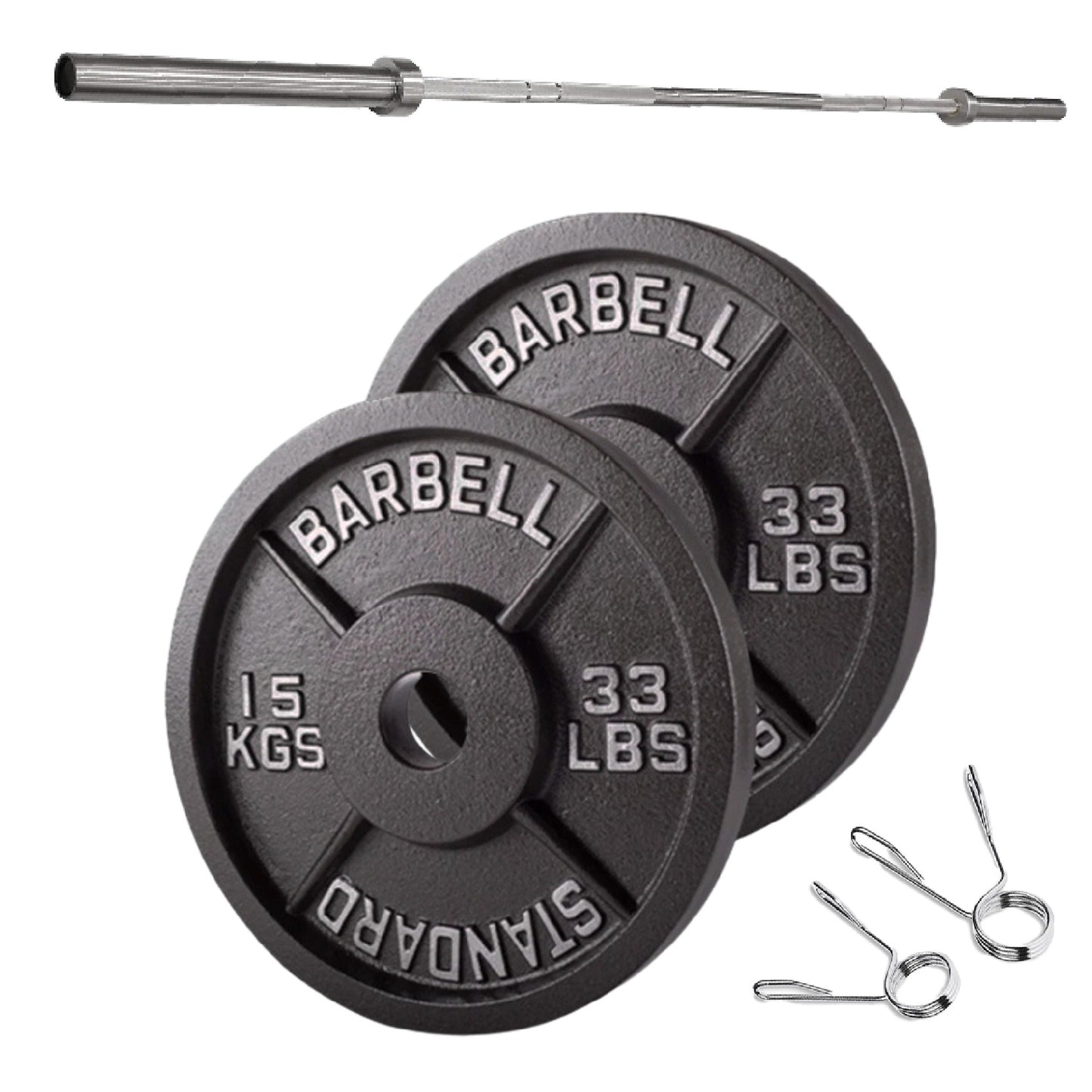Olympic 2" Cast Iron Weight Plates – Black, 1.25kg to 25kg, Heavy Duty Barbell Discs for Strength Training, Weightlifting, Deadlifts, Home Gym & CrossFit