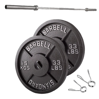 Olympic 2" Cast Iron Weight Plates – Black, 1.25kg to 25kg, Heavy Duty Barbell Discs for Strength Training, Weightlifting, Deadlifts, Home Gym & CrossFit