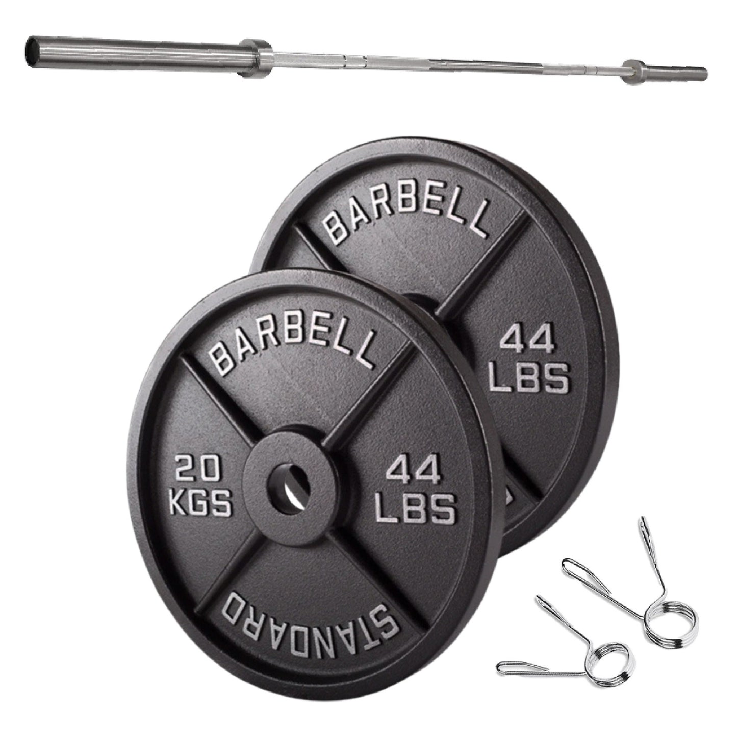 Olympic 2" Cast Iron Weight Plates – Black, 1.25kg to 25kg, Heavy Duty Barbell Discs for Strength Training, Weightlifting, Deadlifts, Home Gym & CrossFit