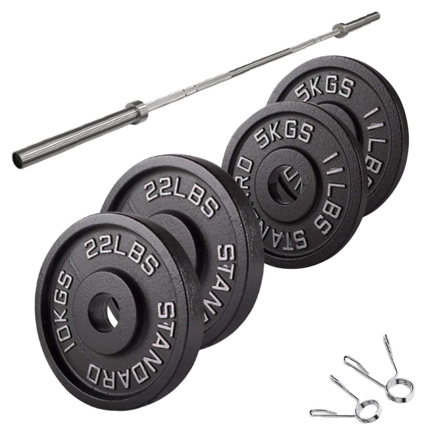 Olympic 2" Cast Iron Weight Plates – Black, 1.25kg to 25kg, Heavy Duty Barbell Discs for Strength Training, Weightlifting, Deadlifts, Home Gym & CrossFit