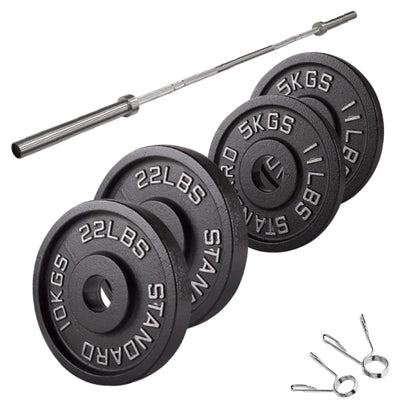 Olympic 2" Cast Iron Weight Plates – Black, 1.25kg to 25kg, Heavy Duty Barbell Discs for Strength Training, Weightlifting, Deadlifts, Home Gym & CrossFit