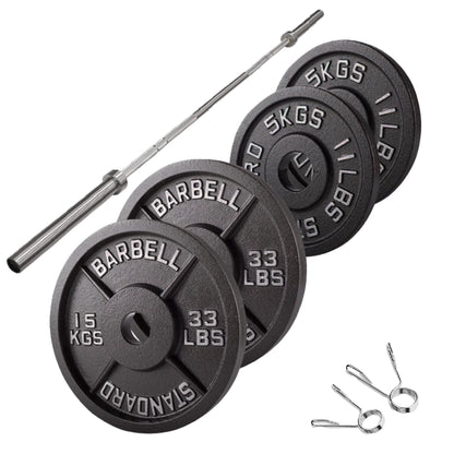 Olympic 2" Cast Iron Weight Plates – Black, 1.25kg to 25kg, Heavy Duty Barbell Discs for Strength Training, Weightlifting, Deadlifts, Home Gym & CrossFit