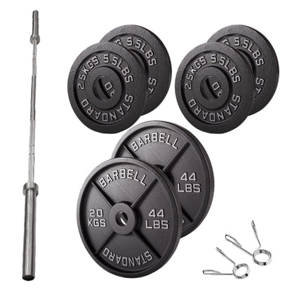 Olympic 2" Cast Iron Weight Plates – Black, 1.25kg to 25kg, Heavy Duty Barbell Discs for Strength Training, Weightlifting, Deadlifts, Home Gym & CrossFit