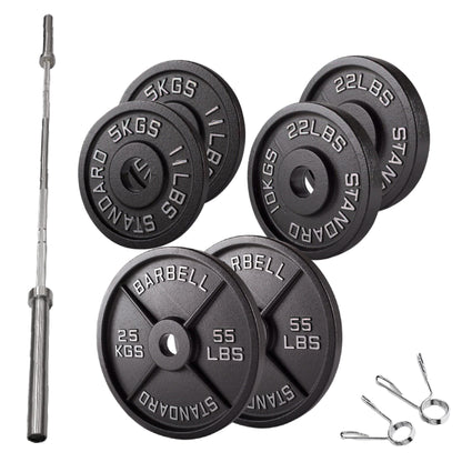 Olympic 2" Cast Iron Weight Plates – Black, 1.25kg to 25kg, Heavy Duty Barbell Discs for Strength Training, Weightlifting, Deadlifts, Home Gym & CrossFit
