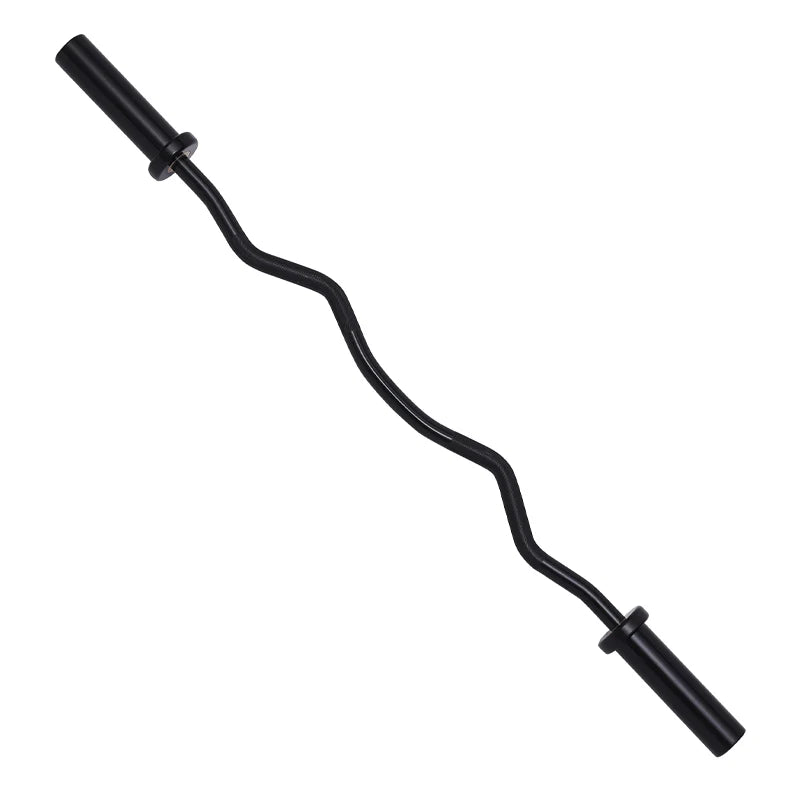 Black curved barbell on a white background