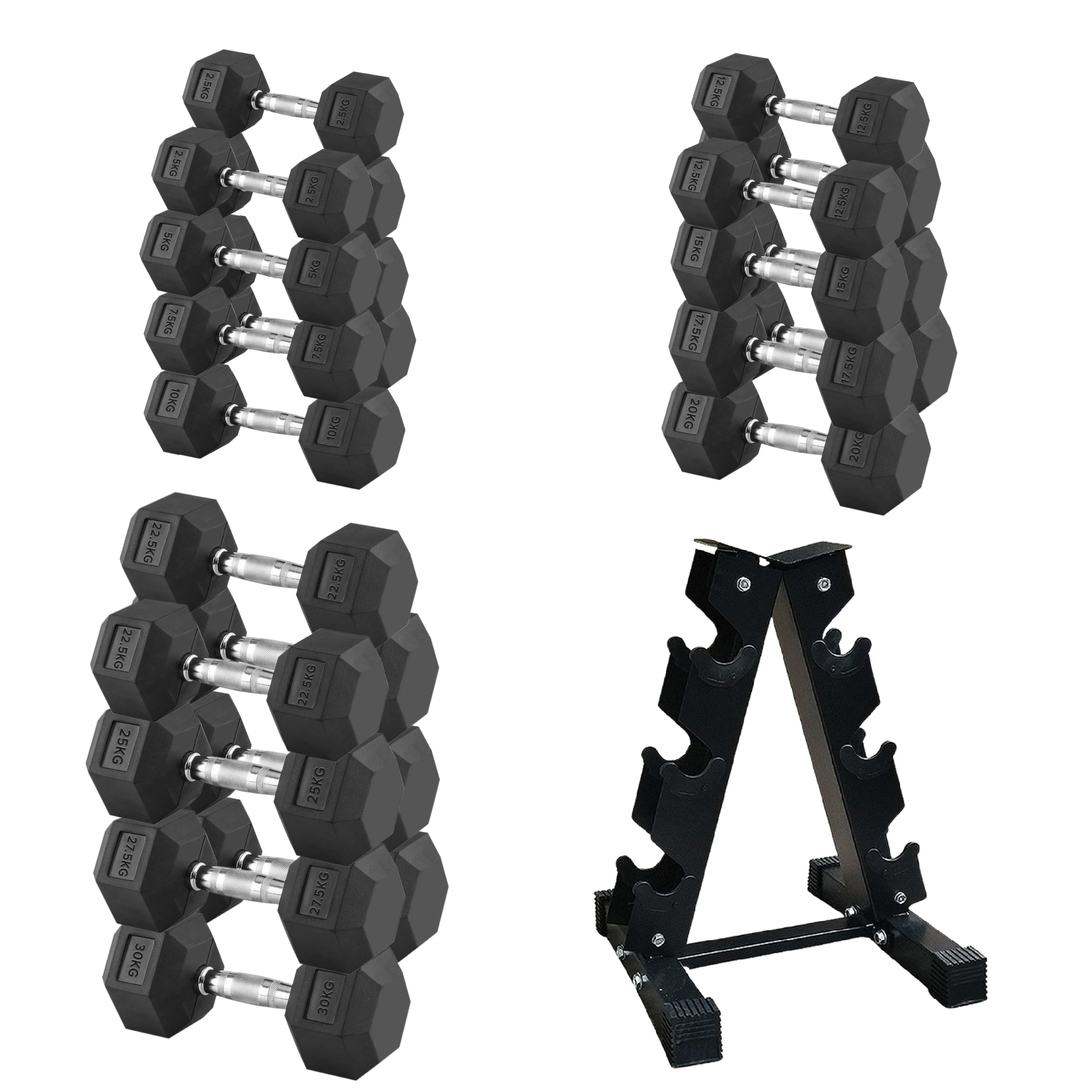Hex Dumbbells Pair 2.5-27.5kg