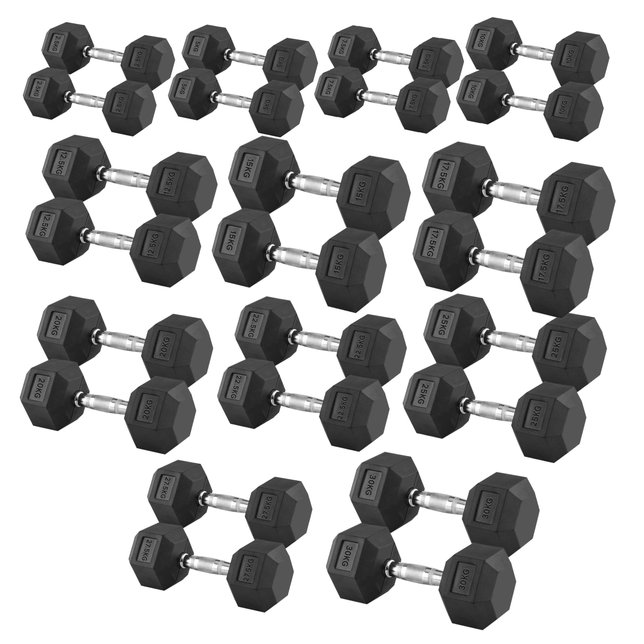 Hex Dumbbells Pair 2.5-30kg