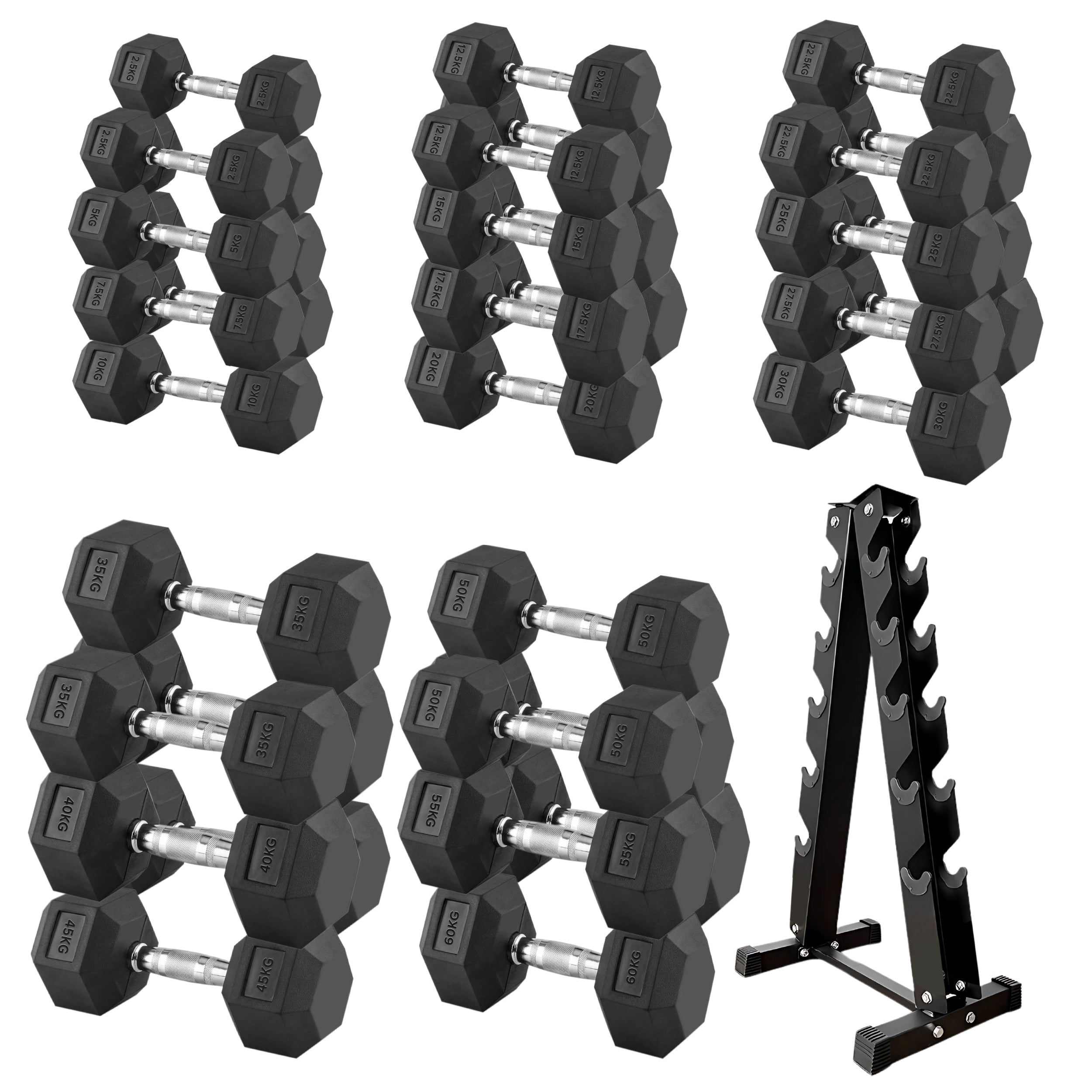Hex Dumbbells Pair 2.5-60kg