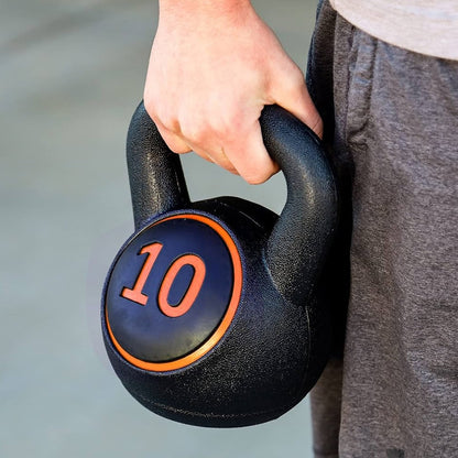 3-Piece Kettlebell Weight Set – 5lb, 10lb, 15lb with Compact Storage Stand, Durable Kettle Bells for Strength Training & Cardio Workouts at Home Gym