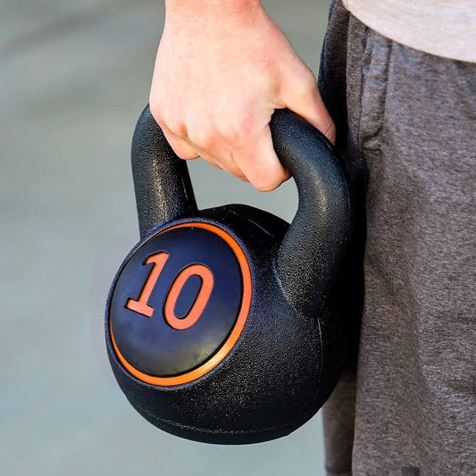 3-Piece Kettlebell Weight Set – 5lb, 10lb, 15lb with Compact Storage Stand, Durable Kettle Bells for Strength Training & Cardio Workouts at Home Gym