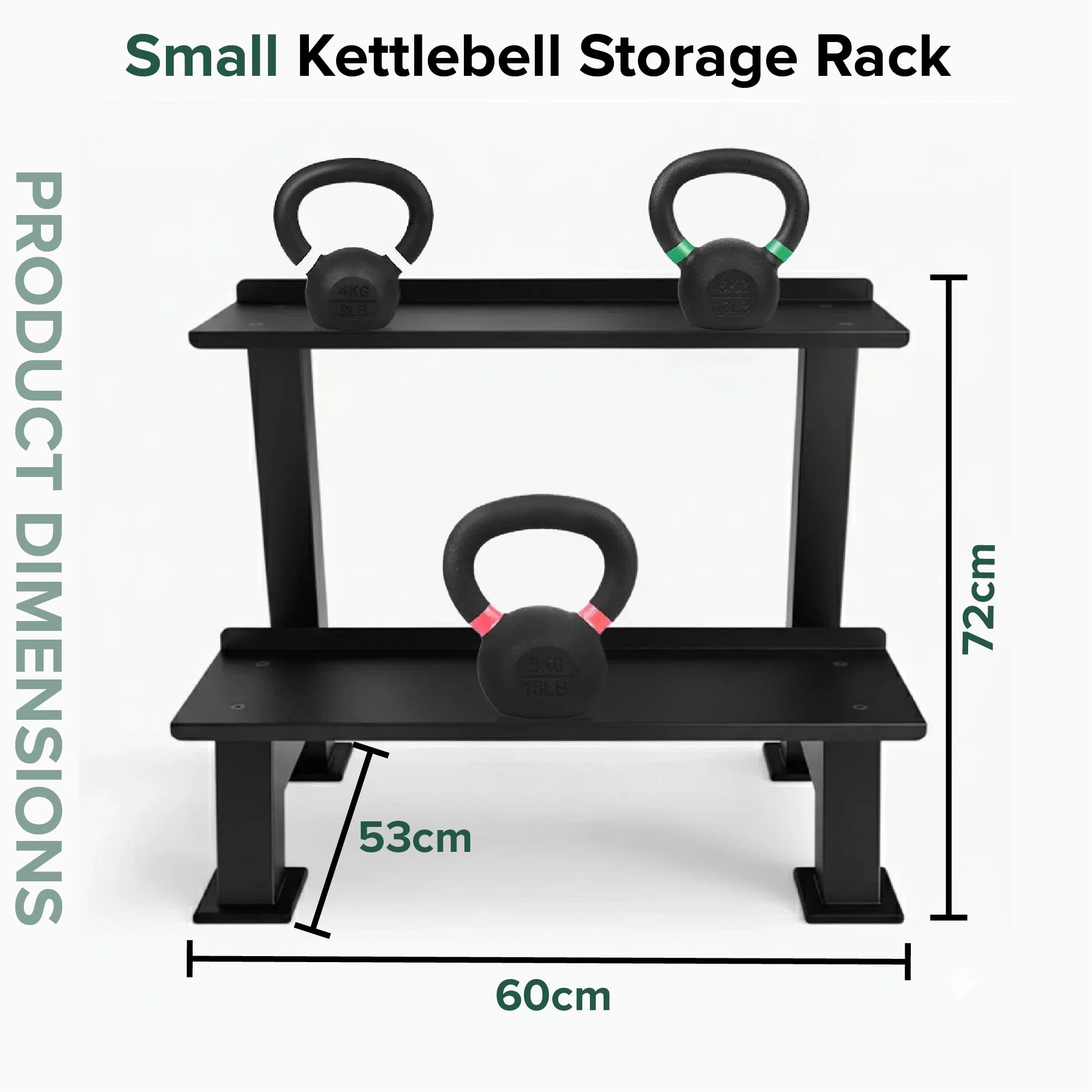 Commercial Kettlebell Half Rack UK | Steel 52cm | Lift Sets