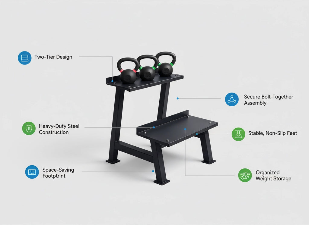 Commercial Kettlebell Half Rack UK | Steel 52cm | Lift Sets