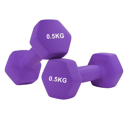 Anti-Roll Non-Slip Neoprene Dumbbell Weights - Hex-Shaped Design for Stability - Soft-Touch Grip - Available in Singles, Pairs & Sets - Perfect for Home Workouts, Training & Full-Body Fitness