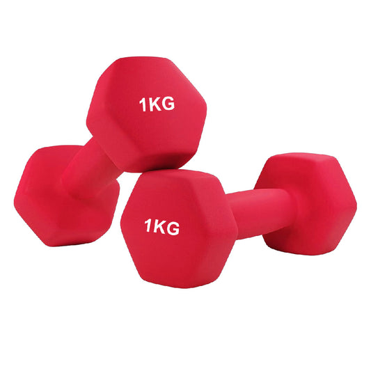 Anti-Roll Non-Slip Neoprene Dumbbell Weights - Hex-Shaped Design for Stability - Soft-Touch Grip - Available in Singles, Pairs & Sets - Perfect for Home Workouts, Training & Full-Body Fitness