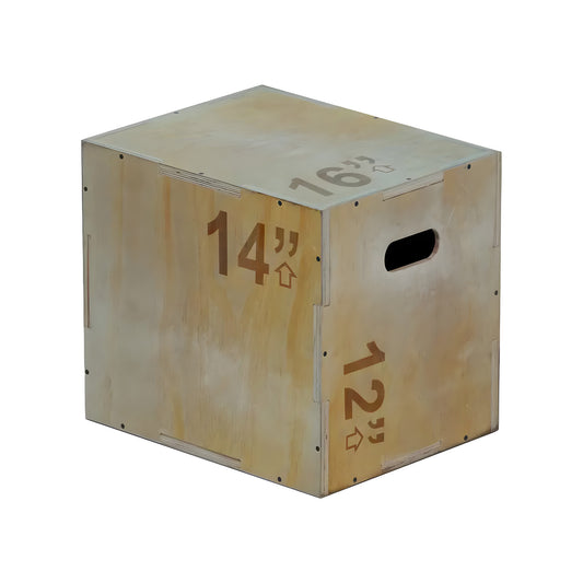 Wooden plyometric box with dimensions 14