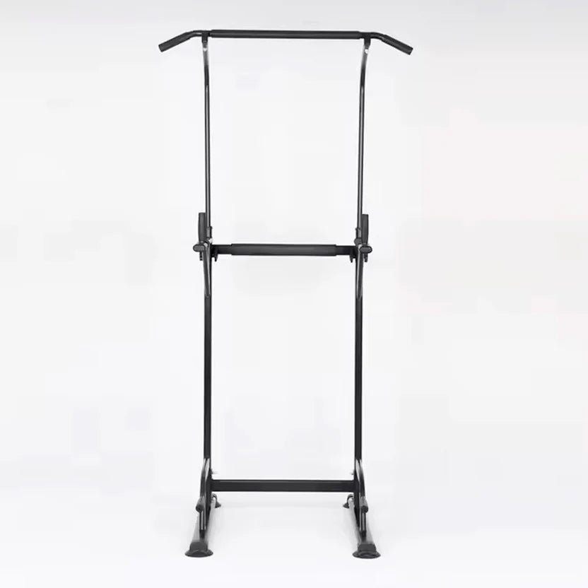 Black metal pull-up bar on a white background