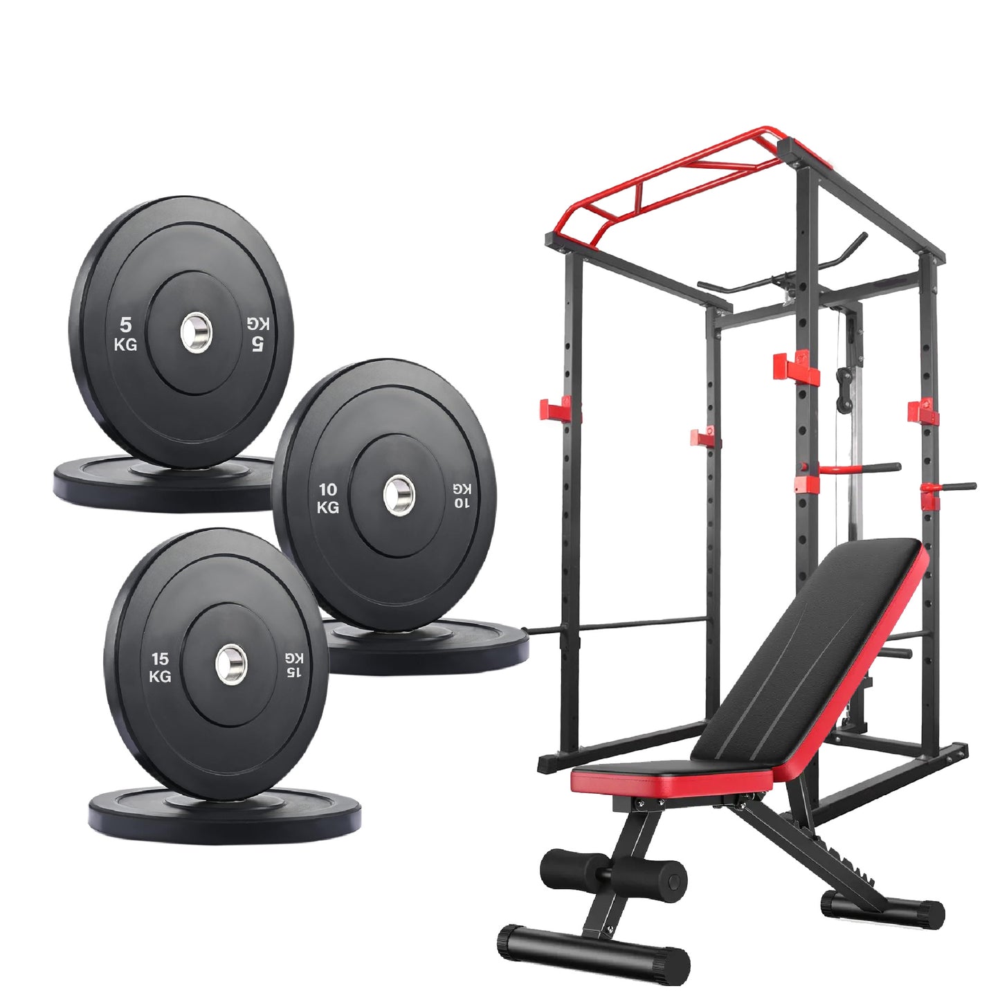 Professional Power Cage with Pulley System – Adjustable Rack with Lat Pulldown, Spotters & Multi-Grip Pull-Up Bar for Home Gym"